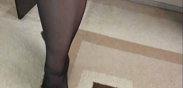  Handjob by beloved StepSister with big ass in Pantyhose